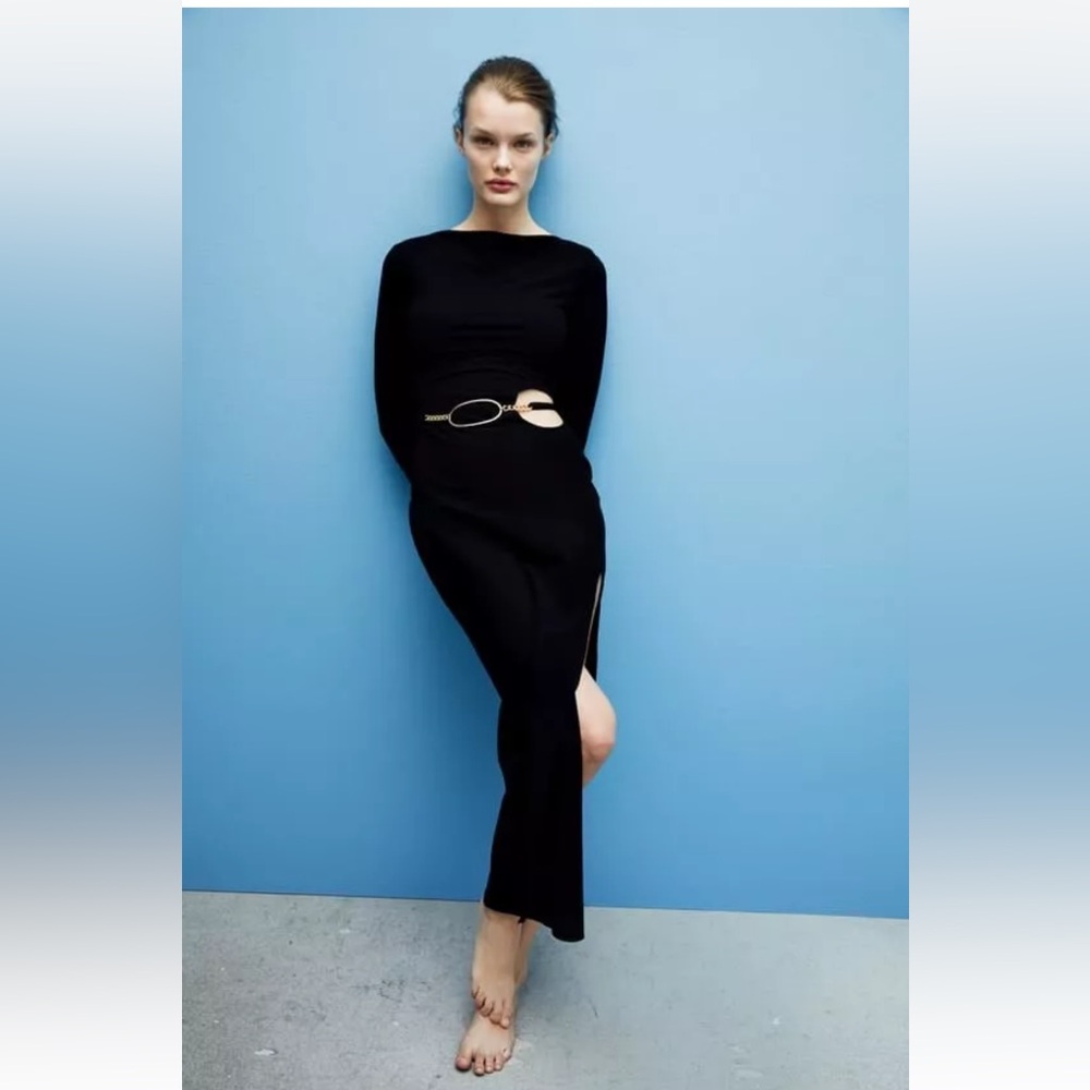 ZARA Cut out dress, with belt. NWT XL